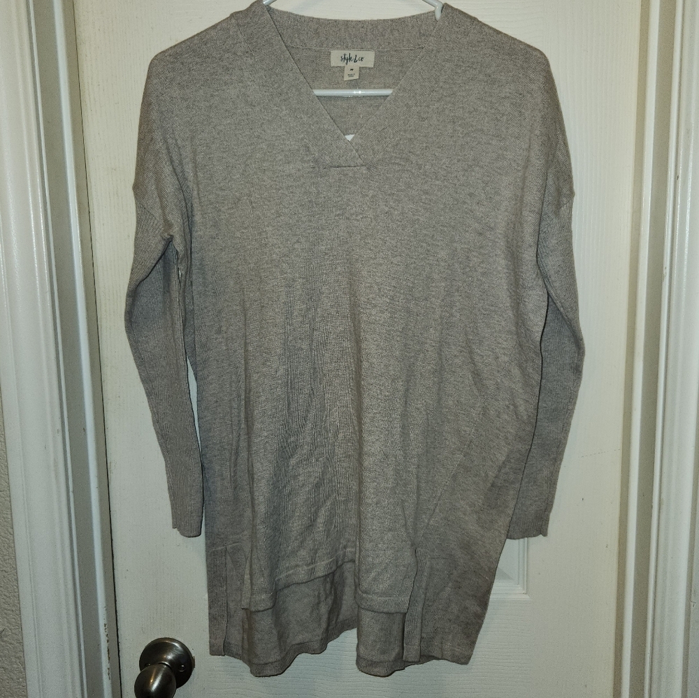 Style & Co V-Neck Oversized Sweater